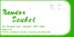 nandor deubel business card